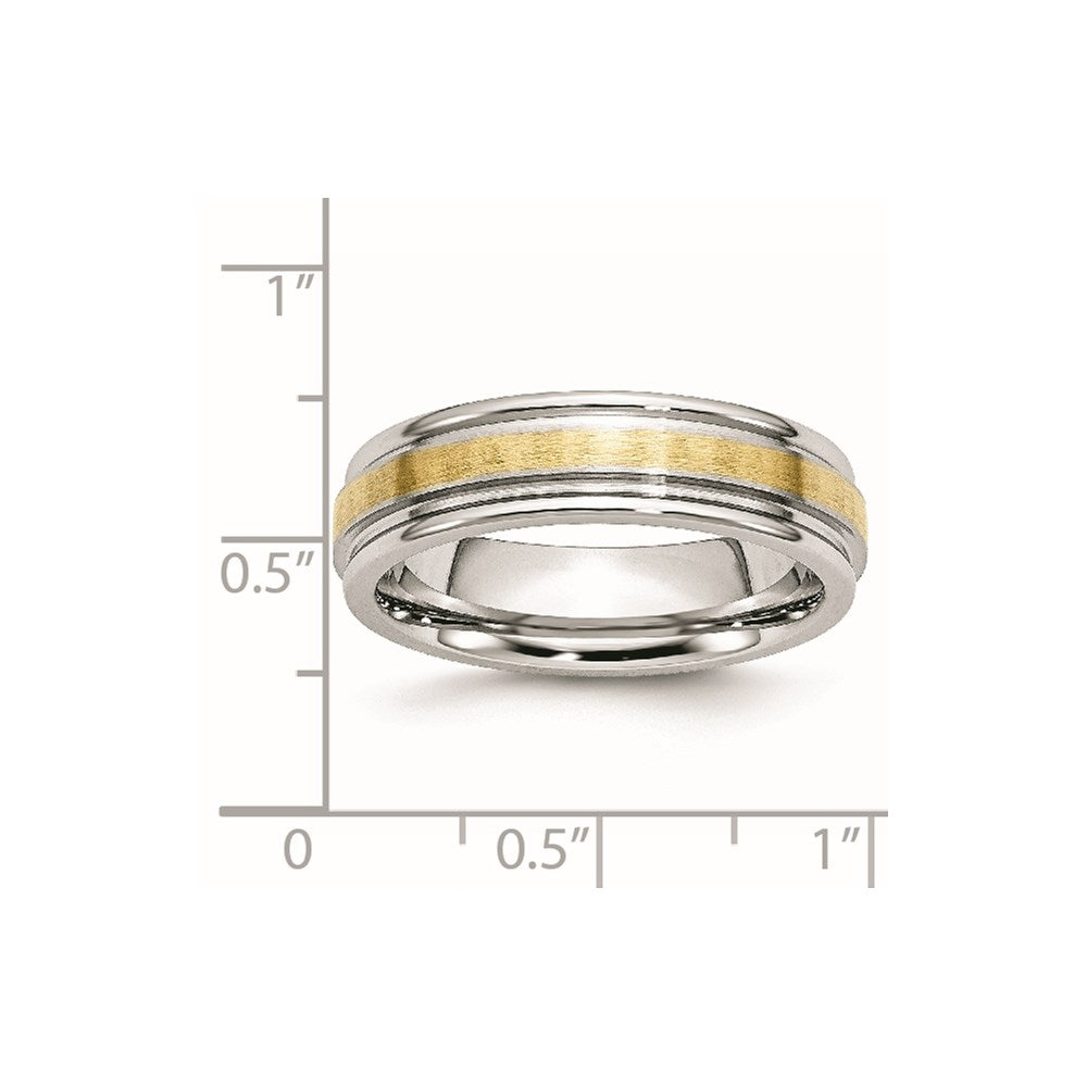 Cobalt 14k Gold Inlay Satin and Polished 6mm Band