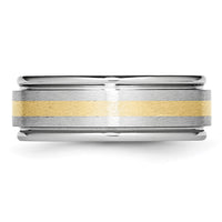 Cobalt 14k Gold Inlay Satin and Polished 8mm Band