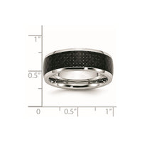 Cobalt Polished Black Carbon Fiber Inlay 8mm Band