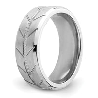 Cobalt Brushed and Polished Beveled 8mm Band