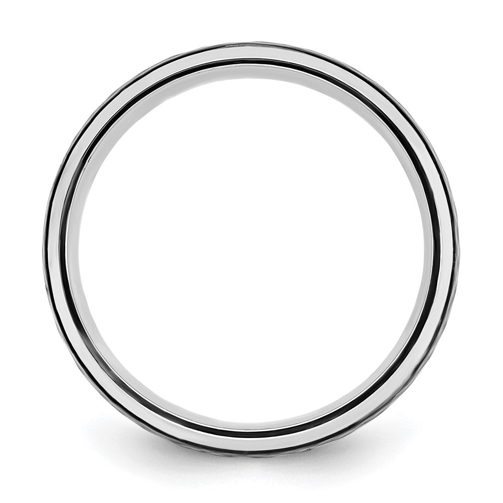 Cobalt Polished w/Hammered Black IP-plated Center 8mm Band