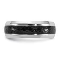 Cobalt Polished w/Hammered Black IP-plated Center 8mm Band