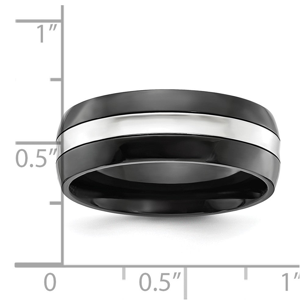 Cobalt Polished Black IP-plated 8mm Band