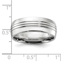 Cobalt Polished Grooved 8mm Band