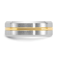 Cobalt Brushed and Polished w/Yellow IP Center Beveled Egde 8mm Band