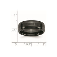 Ceramic Black 8mm Brushed and Polished Band
