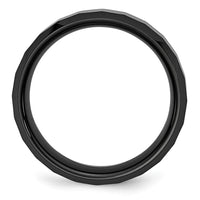 Ceramic Black Faceted Beveled Edge 8mm Polished Band