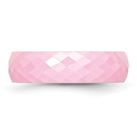 Ceramic Pink Faceted 6mm Polished Band