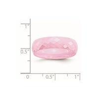 Ceramic Pink Faceted 6mm Polished Band