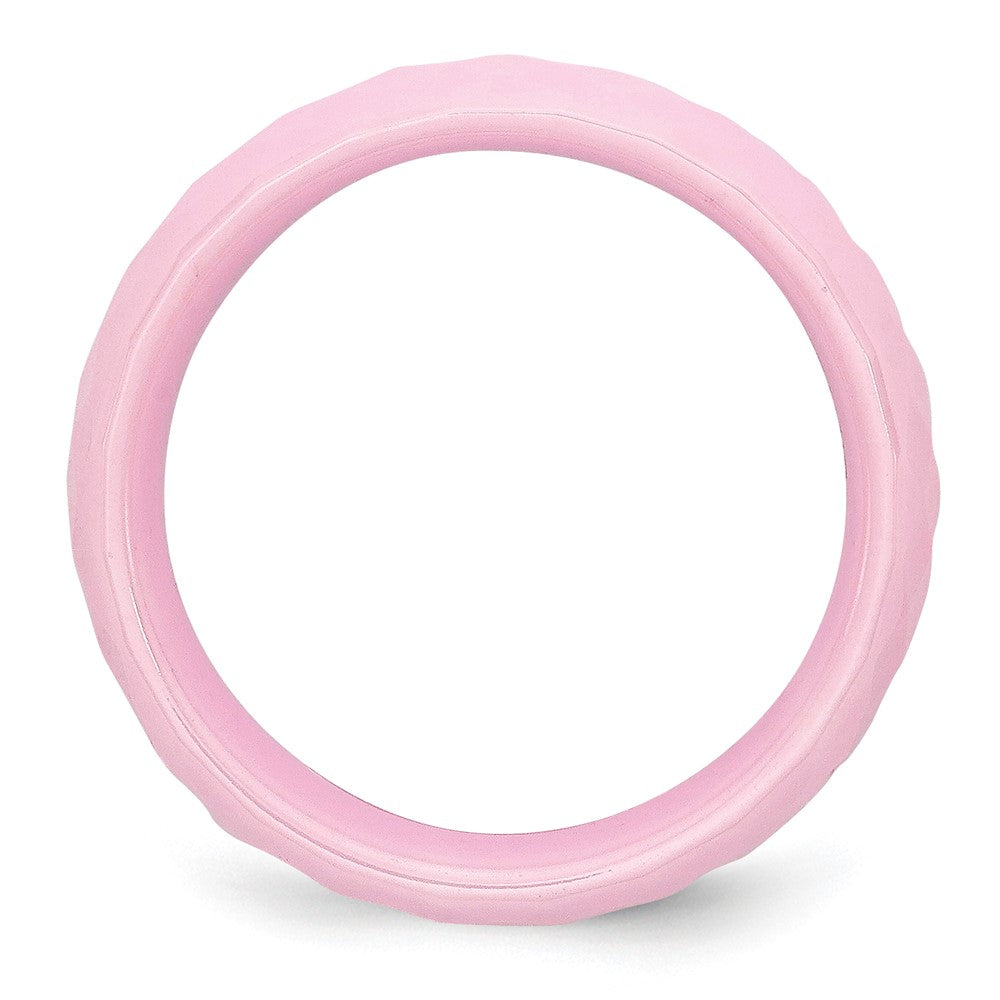 Ceramic Pink Faceted 7.5mm Polished Band