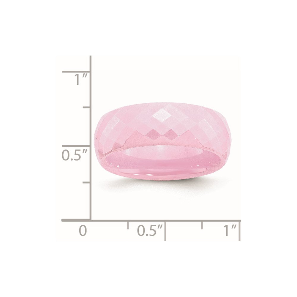Ceramic Pink Faceted 7.5mm Polished Band