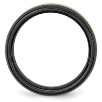 Ceramic Black with14k Polished Inlay 8mm Band
