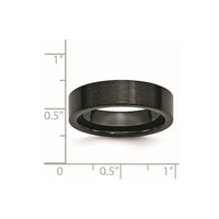 Black Ceramic Flat 6mm Brushed Band