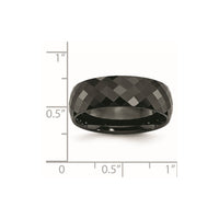 Ceramic Black Faceted 7.5mm Polished Band