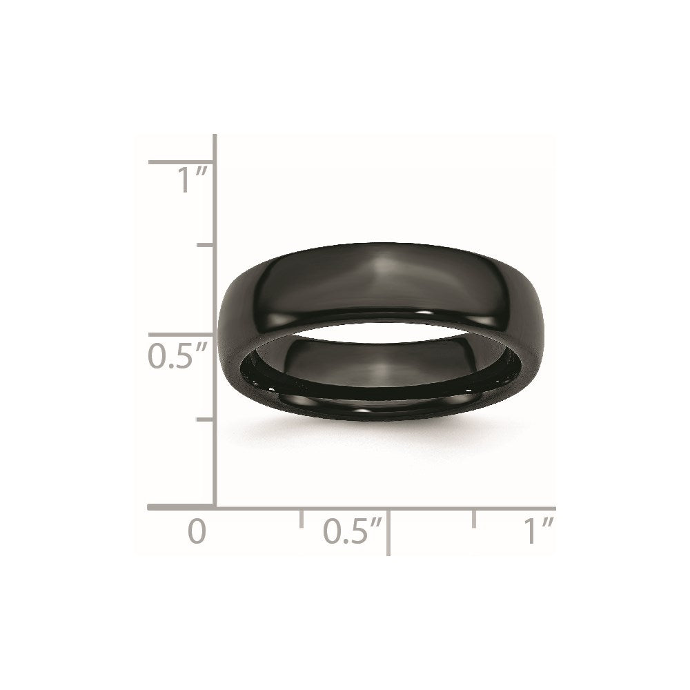 Black Ceramic 6mm Polished Band