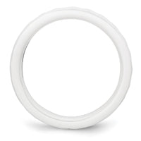 Ceramic White 4mm Faceted Polished Band