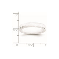 Ceramic White 4mm Faceted Polished Band