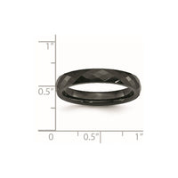 Ceramic Black 4mm Faceted Polished Band