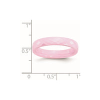 Ceramic Pink 4mm Faceted Polished Band