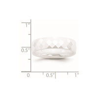 Ceramic White 6mm Faceted Polished Band