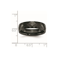 Ceramic Black 6mm Faceted Polished Band