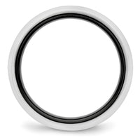 Ceramic Black and White 6mm Polished Band