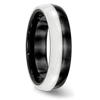 Ceramic Black and White 6mm Polished Band