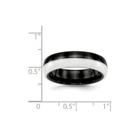 Ceramic Black and White 6mm Polished Band