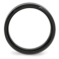 Ceramic Black with Green Carbon Fiber Inlay Beveled Edge Ring