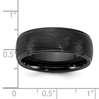 Ceramic Black Polished with Scratch Finished Center 8mm Band