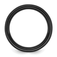 Ceramic Black Scratch Finished with Yellow IP-plated Center 8mm Band