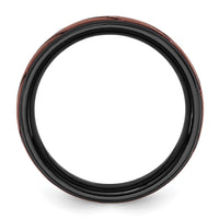 Ceramic Black Polished Bronze IP-plated Scratch Finish Grooved Center 8mm