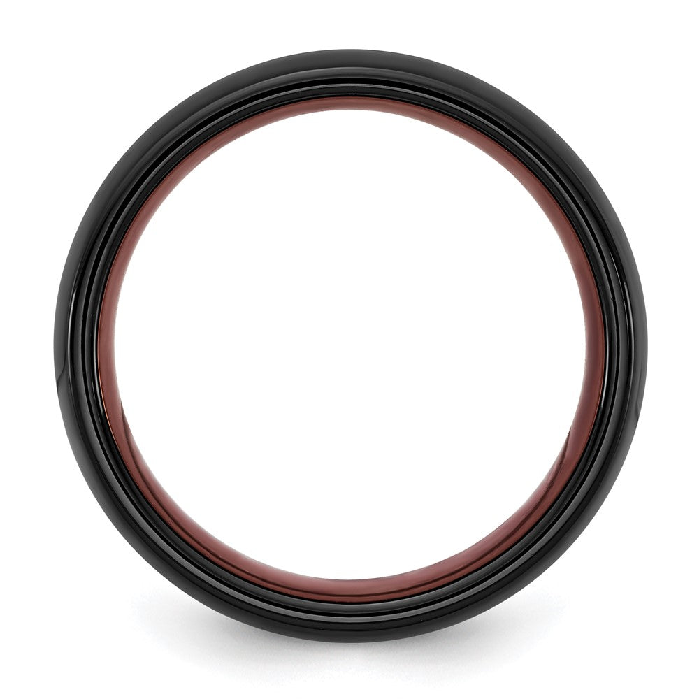 Ceramic Black Polished with Bronze IP-plated Center and Inside 8mm Band