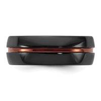 Ceramic Black Polished with Bronze IP-plated Center and Inside 8mm Band