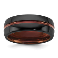 Ceramic Black Polished with Bronze IP-plated Center and Inside 8mm Band