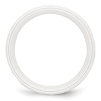 Ceramic White Faceted 8mm Polished Band