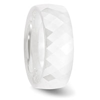 Ceramic White Faceted 8mm Polished Band