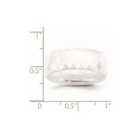 Ceramic White Faceted 8mm Polished Band