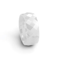 Ceramic White Faceted 8mm Polished Band