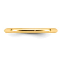 14KY 2mm Standard Comfort Fit Band Size 6