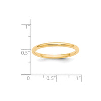 14KY 2mm Standard Comfort Fit Band Size 13
