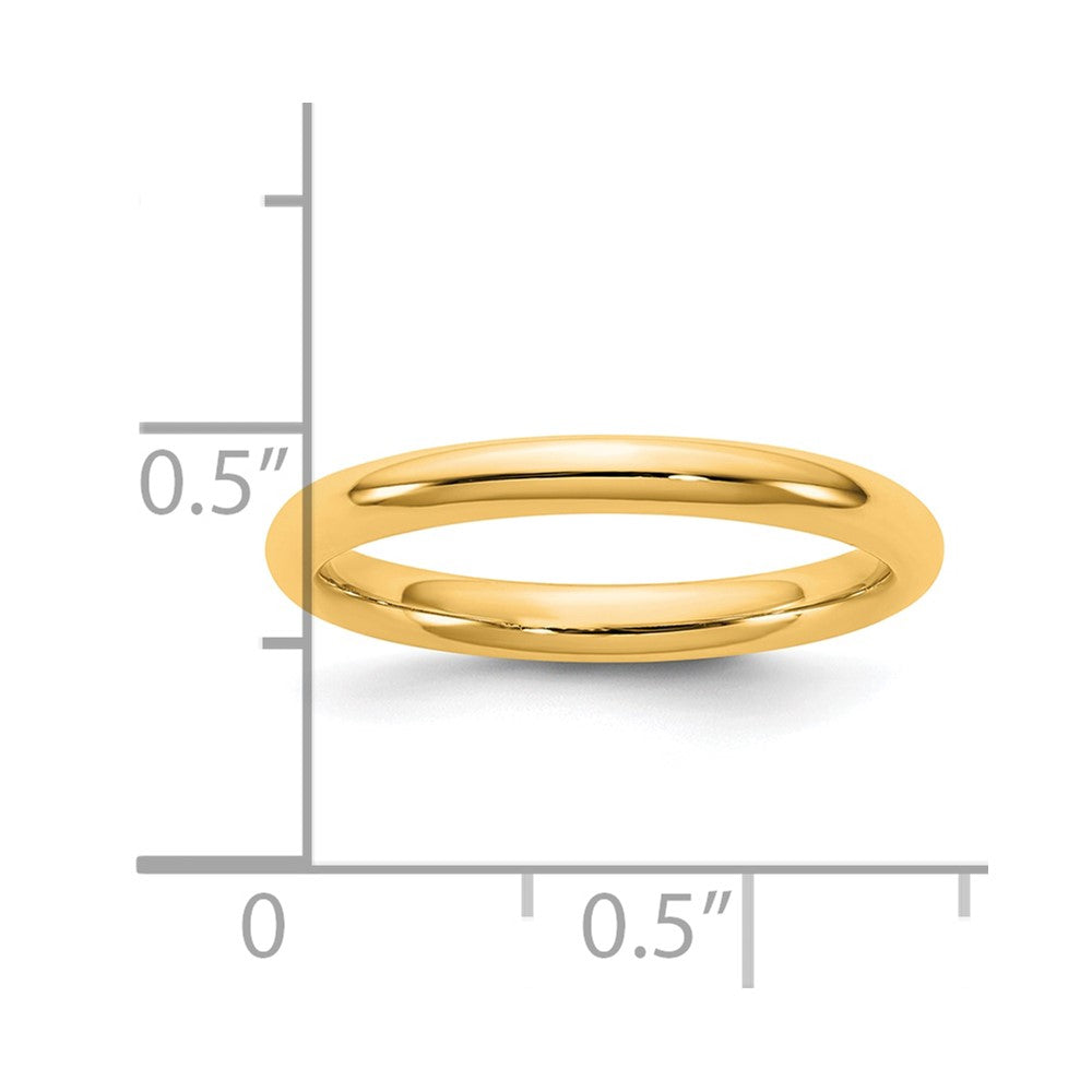 14KY 2.5mm Standard Comfort Fit Band Size 7.5