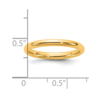 14KY 2.5mm Standard Comfort Fit Band Size 10