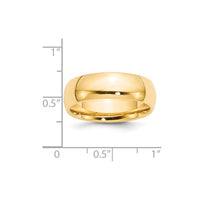 14KY 7mm Standard Comfort Fit Wedding Band Size 9