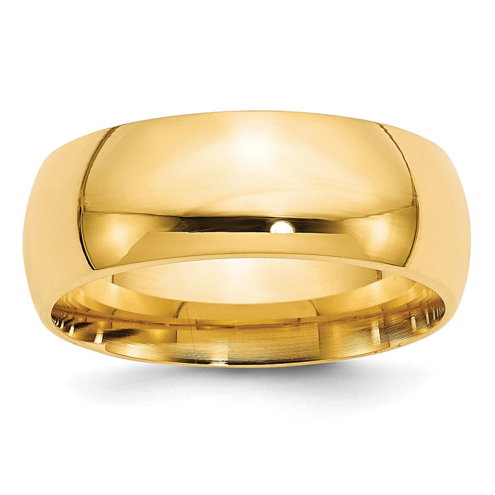 14KY 8mm Standard Comfort Fit Wedding Band Size 5.5