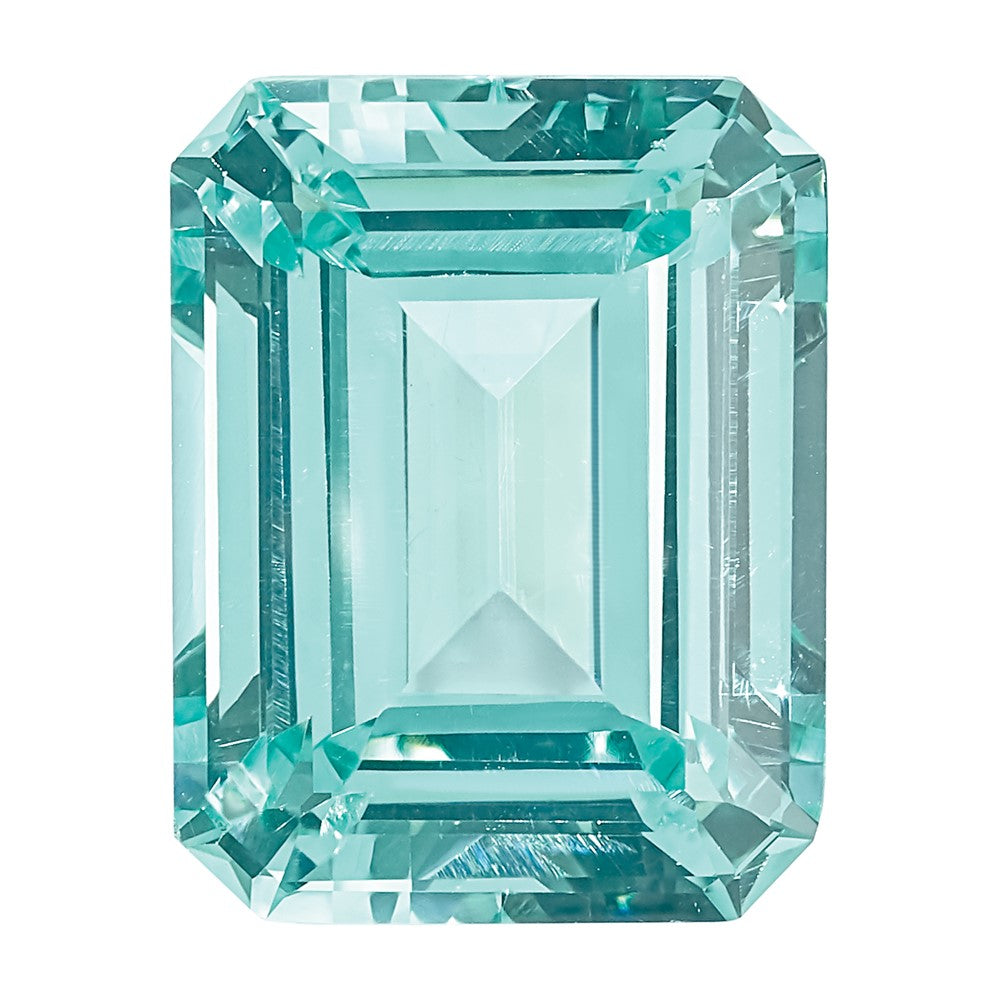 6x4mm Emerald Cut Lab Created Paraiba