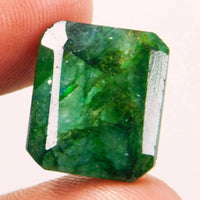 Certified 10.50 Ct Natural Colombian Green Emerald - Emerald Cut loose Gemstone ABC Jewelries