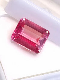 Certified 9.30 Ct Natural Padparadsch Sapphire Emerald Cut Loose Gemstone ABC Jewelries