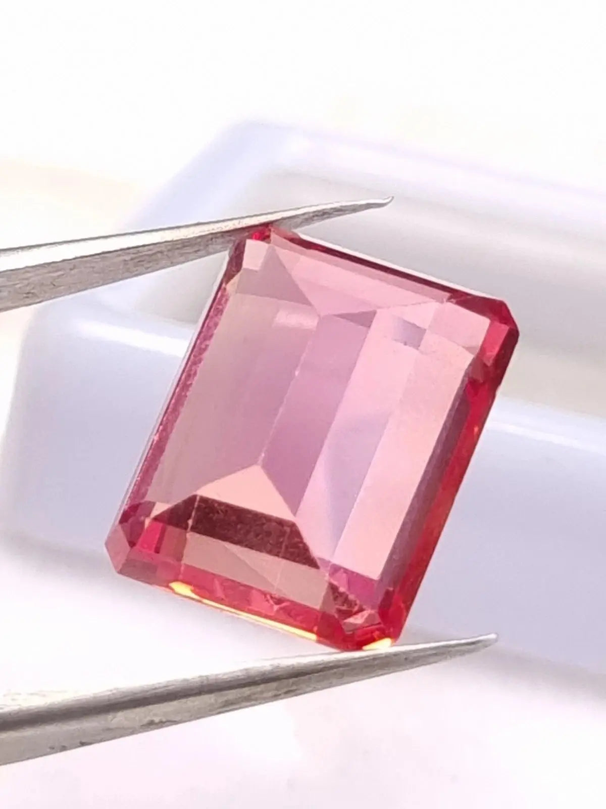 Certified 9.30 Ct Natural Padparadsch Sapphire Emerald Cut Loose Gemstone ABC Jewelries