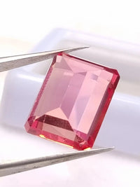 Certified 9.30 Ct Natural Padparadsch Sapphire Emerald Cut Loose Gemstone ABC Jewelries